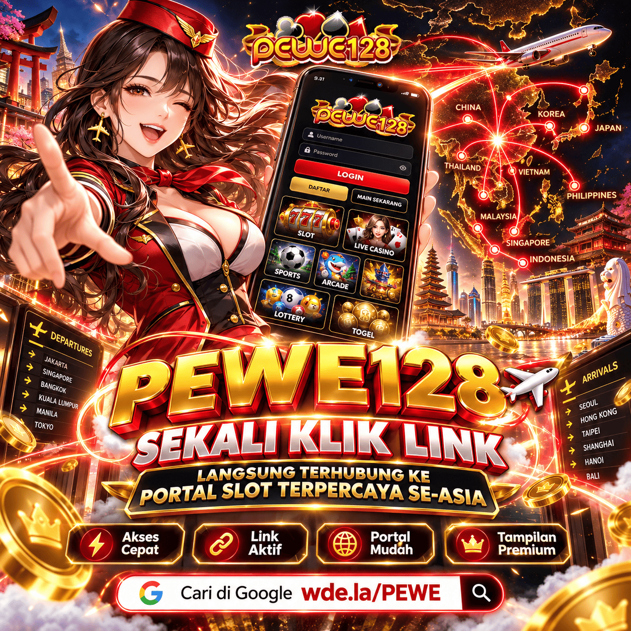 PEWE128 sekali klik link langsung terhubung